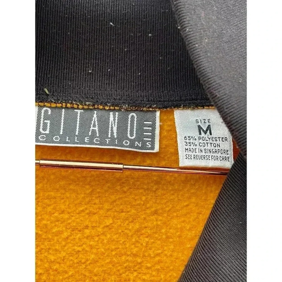 Gitani Collection Mens Long Sleeve Button Down Colorblock Jacket Yellow Black M - Picture 7 of 8